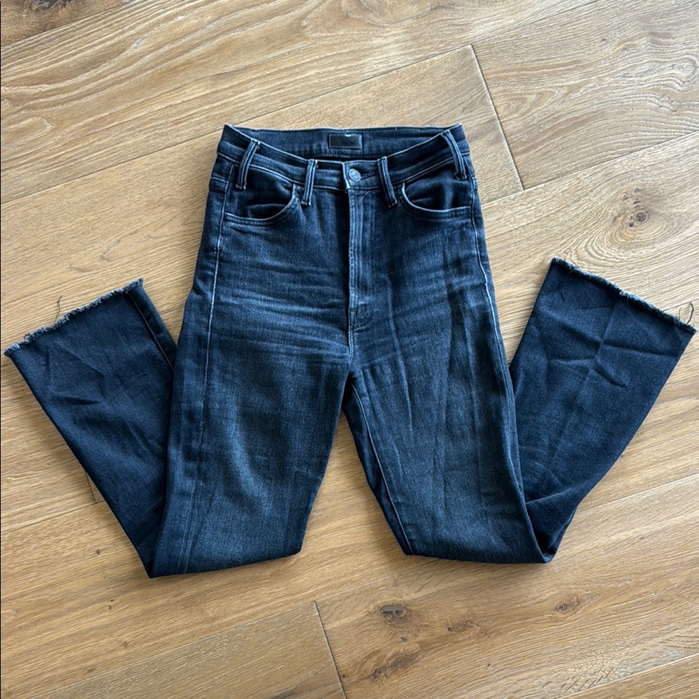 MOTHER Black Hustler Ankle Fray 24